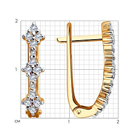 Серьги Diamant - Золото 585, Фианит (арт. 51-120-02440-1)