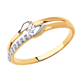 Кольцо SOKOLOV - Золото 375, Фианит (арт. 018572-4)