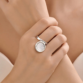 Кольцо SOKOLOV - Серебро 925, Оникс, Перламутр, Фианит (арт. 92014673)