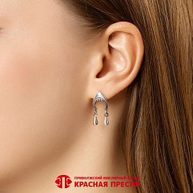 Серьги Красная пресня - Серебро 925 (арт. 33017442)