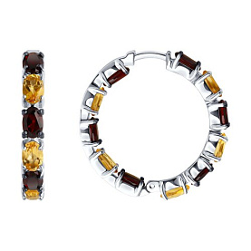 Серьги SOKOLOV - Серебро 925, Гранат, Цитрин (арт. 92022802)