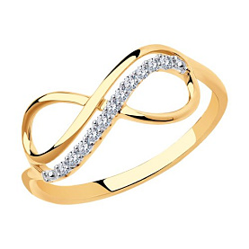 Кольцо SOKOLOV - Золото 375, Фианит (арт. 016622-4)
