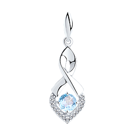 Подвеска Diamant - Серебро 925, Топаз, Фианит (арт. 94-330-00380-1)