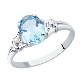 Кольцо SOKOLOV - Серебро 925, Топаз, Фианит (арт. 92011783)