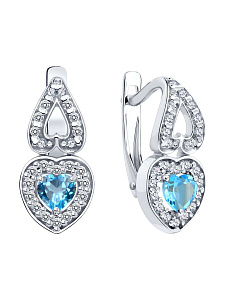 Серьги SOKOLOV - Серебро 925, Топаз, Фианит (арт. 92023153)