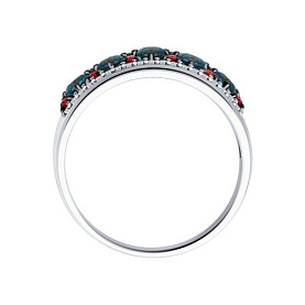 Кольцо SOKOLOV - Серебро 925, Синтетический рубин, Фианит (арт. 92011283)