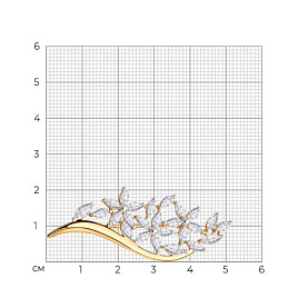 Брошь SOKOLOV - Серебро 925, Фианит (арт. 93040019)