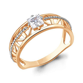 Кольцо Аквамарин - Серебро 925, Фианит (арт. 68055.6)