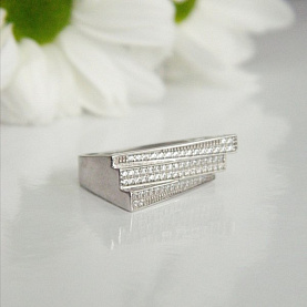 Кольцо Галатея - Серебро 925, Фианит (арт. 2858.1)