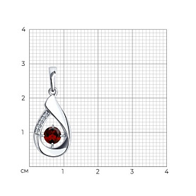 Подвеска Diamant - Серебро 925, Гранат, Фианит (арт. 94-330-00695-2)