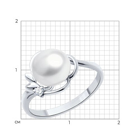 Кольцо SOKOLOV - Серебро 925, Жемчуг культивированный, Фианит (арт. 92014448)