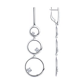 Серьги SOKOLOV - Серебро 925, Фианит (арт. 94023836)