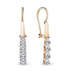 Серьги Аквамарин - Серебро 925, Фианит (арт. 46811А.6)