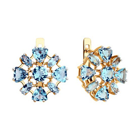 Серьги Diamant - Золото 585, Топаз (арт. 51-320-02436-1)