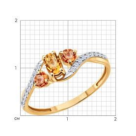 Кольцо SOKOLOV - Золото 585, Сапфир, Топаз (арт. 71-00352)