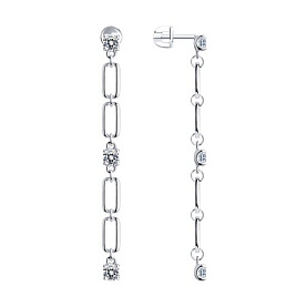 Серьги SOKOLOV - Серебро 925, Фианит (арт. 94025855)