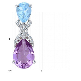 Подвеска SOKOLOV - Серебро 925, Аметист, Топаз, Фианит (арт. 92030418)