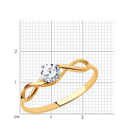 Кольцо SOKOLOV - Золото 585, Фианит (арт. 018828)