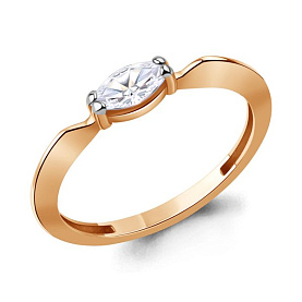 Кольцо Аквамарин - Серебро 925, Фианит (арт. 600275.6)