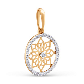 Подвеска ЮФ Династия - Золото 375, Фианит (арт. 504368-5102)