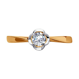 Кольцо SOKOLOV - Золото 375, Фианит (арт. 018812-4)