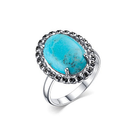 Кольцо Дар - Серебро 925, Бирюза, Фианит (арт. К-3231рчк438216)
