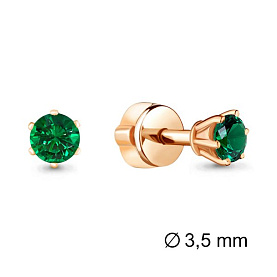 Серьги Аквамарин - Золото 375, Синтетический изумруд (арт. 42893П.8)