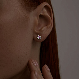 Серьги SOKOLOV - Серебро 925, Аметист, Фианит (арт. 92022386)