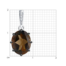 Подвеска Diamant - Серебро 925, Раухтопаз, Фианит (арт. 94-330-02054-4)