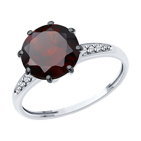 Кольцо Diamant - Серебро 925, Гранат, Фианит (арт. 94-310-02040-1)