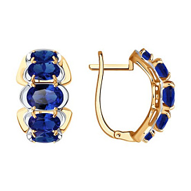 Серьги SOKOLOV - Золото 375, Синтетический сапфир (арт. 37724565)
