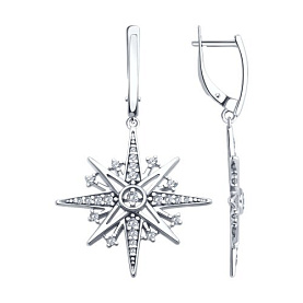 Серьги Diamant - Серебро 925, Фианит (арт. 94-121-02152-1)