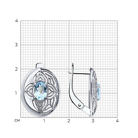 Серьги Diamant - Серебро 925, Топаз (арт. 94-320-01861-1)