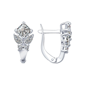 Серьги SOKOLOV - Серебро 925, Фианит (арт. 94021939)