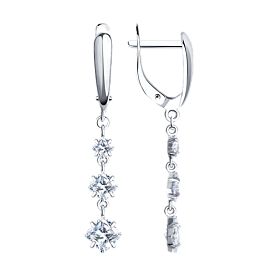 Серьги SOKOLOV - Серебро 925, Фианит (арт. 94022012)