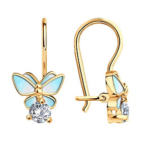 Серьги SOKOLOV - Серебро 925, Фианит, Эмаль (арт. 93020393)