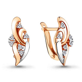 Серьги Аквамарин - Серебро 925, Фианит (арт. 46892А.6)