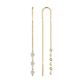 Серьги SOKOLOV - Золото 375, Фианит (арт. 022807-4)