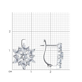 Серьги SOKOLOV - Серебро 925, Фианит (арт. 94026098)