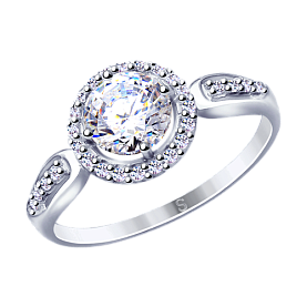 Кольцо SOKOLOV - Серебро 925, Фианит (арт. 94012866)