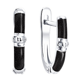 Серьги SOKOLOV - Серебро 925, Эмаль, Бриллиант (арт. 87020123)