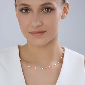 Колье SOKOLOV - Серебро 925, Жемчуг имитация (арт. 94071331)