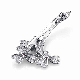 Брошь Красная пресня - Серебро 925, Синтетический рубин (арт. 13814898Пл8)