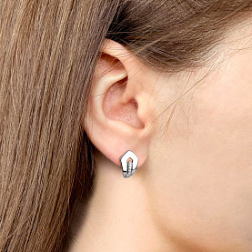 Серьги Аквамарин - Серебро 925, Фианит (арт. 401043А.5)