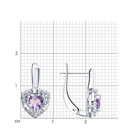 Серьги SOKOLOV - Серебро 925, Аметист, Фианит (арт. 92025336)