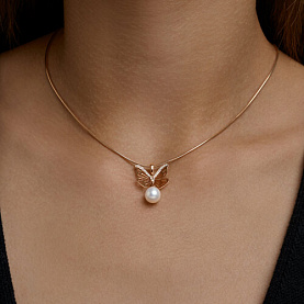 Подвеска SOKOLOV - Золото 585, Жемчуг культивированный, Фианит (арт. 793180)