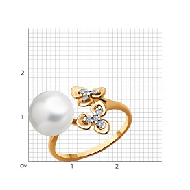 Кольцо Diamant - Серебро 925, Жемчуг культивированный, Фианит (арт. 93-310-02080-1)