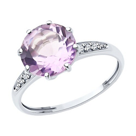 Кольцо Diamant - Серебро 925, Аметист, Фианит (арт. 94-310-02040-2)