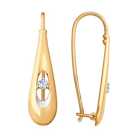 Серьги SOKOLOV - Золото 585, Фианит (арт. 028015)