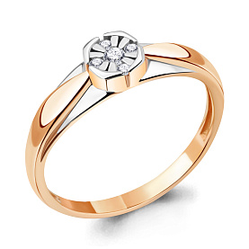 Кольцо Аквамарин - Серебро 925, Фианит (арт. 68989А.6)